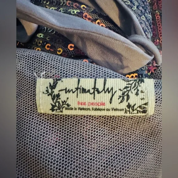 FREE PEOPLE Intimately Gold Rush Sequined Mini Dress in Purple Sz Small - Picture 11 of 11